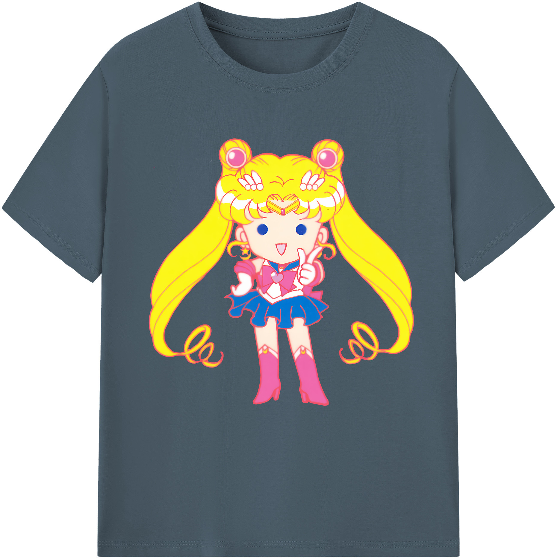 （画像用） 美少女戦士セーラームーン 月野 うさぎ つきの うさぎ Sailor Moon Tsukino Usagi 綿100％半袖Tシャツ（フロントプリント）